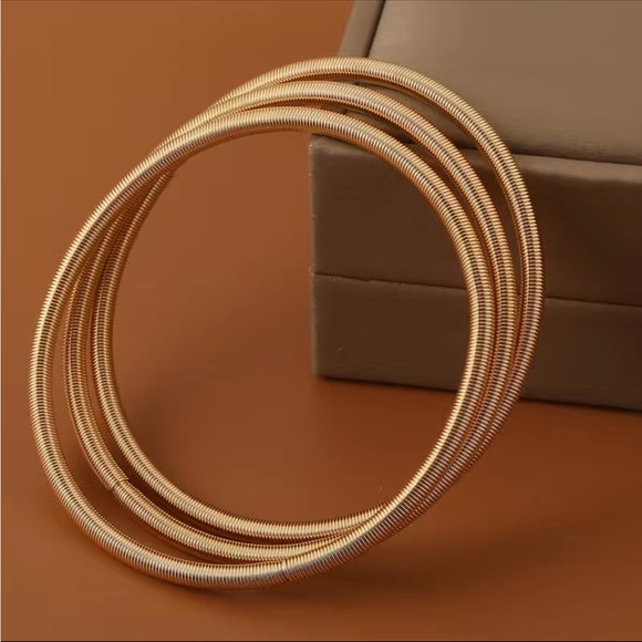 Boho Style Gold Spring Bracelet Set - Picture 2 of 5